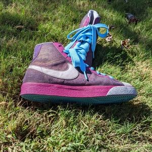 Nike reflective purple blazer high tops